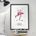 A3 Print Illustration Poster Plakat Vogel Flamingo mit Spruch "lass mich..." A3 Print illustration poster print bird flamingo with qoute "leave me..." p30