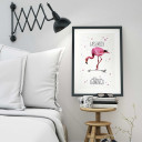 A3 Print Illustration Poster Plakat Vogel Flamingo mit Spruch "lass mich..." A3 Print illustration poster print bird flamingo with qoute "leave me..." p30