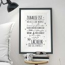 A3 Print Illustration Poster Plakat Spruch "Zuhause ist..." Hausordnung mit Herzen A3 Print illustration poster saying "home is..." house rules with hearts p33