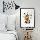 A3 Print Illustration Poster Plakat Hase Kaninchen und Möhre Karotte mit Spruch Zitat Ich mag dich volle Möhre A3 Print illustration poster placard rabbit bunny and carrot with quote saying i like you full carrot p56