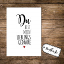 A6 Postkarte Print mit Spruch Du bist mein Lieblingsgedanke A6 postcard print with quote saying you are my favorite thought