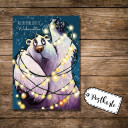 A6 Postkarte Weihnachtskarte Karte Print Eisbär mit Lichterkette Schnee und Spruch Allerfröhlichste Weihnachten A6 postcard christmas card print icebear with quote saying most cheerful christmas pk16