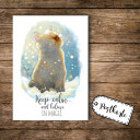 A6 Postkarte Ansichtskarte Flyer Katze im Schnee mit Spruch keep calm and believe in magic A6 postcard print cat with quote saying keep calm and believe in magic pk098.jpg
