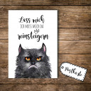 A6 Postkarte Ansichtskarte Flyer Katze grumpy cat mit Spruch lass mich A6 postcard print grumpy cat with quote saying stop bothering me pk099.jpg