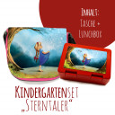 Schulset Kindertasche und Lunchbox mit Märchen Sterntaler Mädchen im Wald mit Wunschnamen School set kindergarten bag and lunchbox with fairytale the star money girl in the forest with desired name S2