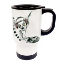 Tasse Becher Thermotasse Thermobecher Thermostasse Thermosbecher DJ Lemur Diskjockey Affe cup mug thermo mug thermo cup DJ Lemur diskjockey monkey tb015