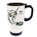 Tasse Becher Thermotasse Thermobecher Thermostasse Thermosbecher DJ Lemur Diskjockey Affe mit Spruch Hyper Hyper cup mug thermo mug thermo cup DJ Lemur diskjockey monkey with saying hyper hyper tb016