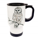 Tasse Becher Thermotasse Thermobecher Thermostasse Thermosbecher Eule Schneeeule Kauz cup mug thermo mug thermo cup owl snow owl codger tb022