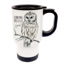 Wunschnamen Tasse Becher Thermotasse Thermobecher Thermostasse Thermosbecher Eule Schneeeule Kauz mit Spruch Lieblingsmensch und Wunschnamen cup mug thermo mug thermo cup owl snow owl codger with saying favourite person and desired name tb023