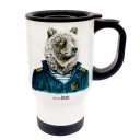Tasse Becher Thermotasse Thermobecher Thermostasse Thermosbecher Bär Matrose Kaptain Seebär mit Spruch Lieblingsbruder cup mug thermo mug thermo cup bear sailor captain sea dog with saying favourite brother tb034