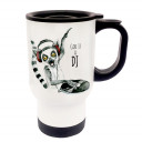 Tasse Becher Thermotasse Thermobecher Thermostasse Thermosbecher DJ Lemur Diskjockey mit Spruch God is a DJ Affe cup mug thermo mug thermo cup DJ Lemur diskjockey monkey with saying  god is a dj tb036