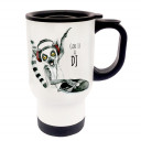 Tasse Becher Thermotasse Thermobecher Thermostasse Thermosbecher DJ Lemur Diskjockey mit Spruch God is a DJ Affe cup mug thermo mug thermo cup DJ Lemur diskjockey monkey with saying  god is a dj tb036