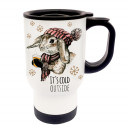 Tasse Becher Thermotasse Thermobecher Thermostasse Thermosbecher Kaninchen Häschen mit Spruch it's cold outside cup mug thermo mug thermo cup rabbits bunny with saying it's cold outside tb21