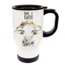 Tasse Becher Thermotasse Thermobecher Thermostasse Thermosbecher Lamm Lämmchen Schaf mit Spruch Määh…r Kaffee cup mug thermo mug thermo cup lamb sheep with saying mooh...re coffee tb32