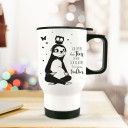 Thermobecher Thermotasse Thermosflasche Becher Tasse Kaffeebecher Faultier und Eule mit Spruch Ich spüre das Tier in mir...tb060 Thermo cup thermo mug thermal mug cup sloth with owl and quote saying i feel the beast in me...tb060