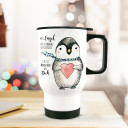 Thermobecher Thermotasse Thermosflasche Becher Tasse Pinguin mit Herz und Spruch Menschen wie dich...tb061Thermo cup penguin with heart and quote saying people like you...tb061