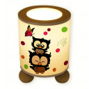 Hauptbild Tischlampe Eulen mit Schmetterling Konfetti Wunschname table lamp owls with butterflyand confetti desired name