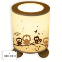 Tischlampe Eulen auf Zweig mit Schmetterlingen table lamp owls on branch with butterflies tl034
