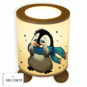 Tischlampe Nachttischlampe Kinderlampe Schlummerlampe Lampe Pinguin mit Schal und Punkten table lamp snooze light penguin with scarf and dots tl046