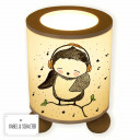 Tischlampe Nachttischlampe Leselampe Schlummerlampe Lampe Musikeule mit Noten und Punkten table lamp reading light snooze lamp music owl on branch with headphones notes and dots tl055