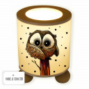 Tischlampe Nachttischlampe Leselampe Schlummerlampe Lampe Eule auf Stamm mit Punkten table lamp reading light snooze lamp owl on branch with dots tl063