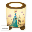Tischlampe Nachttischlampe Leselampe Schlummerlampe Lampe Schneekönigin und Schneemann Ole mit Schneeflocken table lamp reading light snooze lamp snow queen and snowman Ole with snowflakes tl067