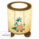 Lampe Tischlampe Nachttischlampe Schlummerlampe Leselampe Leuchte Licht Einhorn auf Schaukel mit Punkten table lamp nightlight snooze light reading lamp unicorn on swing with dots tl069