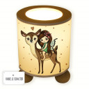 Lampe Tischlampe Nachttischlampe Kinderlampe Schlummerlampe mit Schalter Fee Elfe mit Reh Rehkitz Bambi und Punkte table lamp elf fairy with deer fawn bambi and dots tl072.jpg