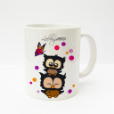 Tasse Becher Kaffeetasse Kaffeebecher Kindertasse Kinderbecher Eulen Eulchen mit Konfetti und Schmetterling Lieblingsmensch cup mug kids cup kids mug coffee cup coffee mug owls little owls with confetti and butterfly favourite person ts137