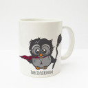 Tasse Becher Kaffeetasse Kaffeebecher Kindertasse Kinderbecher Tasse Eule Eulchen Harry mit Hexenbesen und Zauberer Umhang cup mug kids cup kids mug coffee cup coffee mug owl little owl Harry with witches' broom and magician cloak ts140