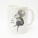 Tasse Becher Kaffeetasse Kaffeebecher Kindertasse Kinderbecher Tasse süße Maus Mäuschen mit Punkten und Spruch ich denk an dich cup mug kids cup kids mug coffee cup coffee mug cute mouse with dots and saying i am thinking of you ts153