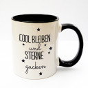 Tasse Becher Kaffeetasse Kaffeebecher Kindertasse Kinderbecher mit Spruch cool bleiben und Sterne gucken cup mug kids cup kids mug coffee cup coffee mug with saying stay cool and gaze stars ts169