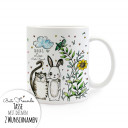Tasse Beste Freunde Katze und Hase mit Wunschnamen cup best friends cat and bunny with desired name ts251