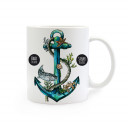 Tasse Anker mit Tau und Fisch Unterwasser Backboard Steuerboard cup anchor with rope and fish under water portside starboard ts253