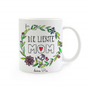 Tasse Muttertag mit Blumen und Spruch für die liebste Mom mit Wunschnamen cup mother's day with flowers and saying for the dearest mom with custom name ts264