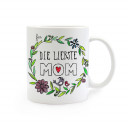 Tasse Muttertag mit Blumen und Spruch Für die liebste Mom cup mother's day with flowers and saying for the dearest mom ts265