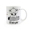 Tasse Elefant mit Sternen und Spruch I miss you Cup elephant with stars and saying I miss you ts283