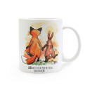 Tasse Hase und Fuchs mit Spruch Liebe muss nicht perfekt sein sondern echt Cup rabbit and fox saying love don't have to be perfect, but real ts287