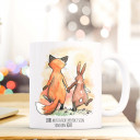 Tasse Hase und Fuchs mit Spruch Liebe muss nicht perfekt sein sondern echt Cup rabbit and fox saying love don't have to be perfect, but real ts287