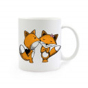 Tasse Füchse mit Herz und Schleife bunt cup foxes colorful with heart and ribbons ts293