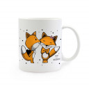 Tasse bunte Füchse mit Punkten und Spruch mit dir ist es am schönsten cup colorful foxes with dots and saying with you it is most beautiful ts294