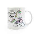 Tasse Becher Kaffeetasse Kaffeebecher Kindertasse Kinderbecher Einhorn Einhorntasse Einhornbecher Einhorn auf Fahrrad mit Sternen Punkten und Spruch Traumwelt cup mug coffee cup coffee mug children cup children mug unicorn on bike with stars dots and sayi