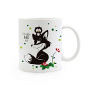 Tasse Fuchs und Eule mit Blumen Punkten und Spruch weil du toll bist Cup fox and owl with flowers dots and quote because you are great ts311