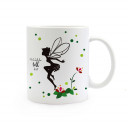 Tasse Elfe Fee mit Blumen Punkte und Spruch weil du toll bist Cup elf fairy with flowers dots and quote because you are great ts314