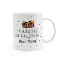 Tasse Eulen auf Ast mit Spruch what if i fall Cup owls on branch with quote saying what if i fall ts318