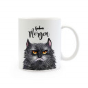 Tasse Becher Kaffeetasse Kaffeebecher Kindertasse Kinderbecher grimmige Katze mit Spruch Guten Morgen Cup mug children mug children cup coffee mug coffee cup grim cat with saying good morning ts358