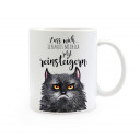 Tasse Becher Kaffeetasse Kaffeebecher Kindertasse Kinderbecher grimmige Katze mit Spruch lass mich... Ich muss mich da jetzt reinsteigern Cup mug coffee mug coffee cup children mug children cup grim looking cat with saying let me… i have to obsess about i