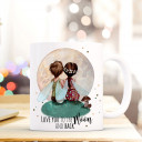 Tasse Becher Kaffeetasse Kaffeebecher Kindertasse Kinderbecher Feen Elfen Feenpaar Elfenpaar Elfenpärchen Feenpärchen mit Spruch Zitat love you to the moon and back cup mug children cup children mug coffee cup coffee mug elves fairies fairy couple with qu