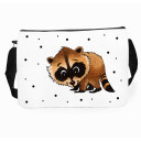 Schultertasche Schultasche Kindertasche Umhängetasche Tasche Waschbär mit Punkten und Wunschnamen satchel sling bag school bag kids bag childrens bag raccoon with dots and custom name tsu09