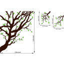 Maße Wandtattoo Kirschbaum mit Eulen Eulchen und Kirschblüten Blüten Wandaufkleber Wandsticker Wandbild Aufkleber Sticker vierfarbig wall decal wall mural wall sticker wall tattoo sticker cherry tree with owls and cherry blossoms quadcolor M1001
